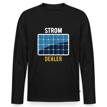 Strom Dealer - Photovoltaik - Solarenergie - Männer Premium Bio Langarmshirt - Schwarz - Vorne - Nico (187cm)