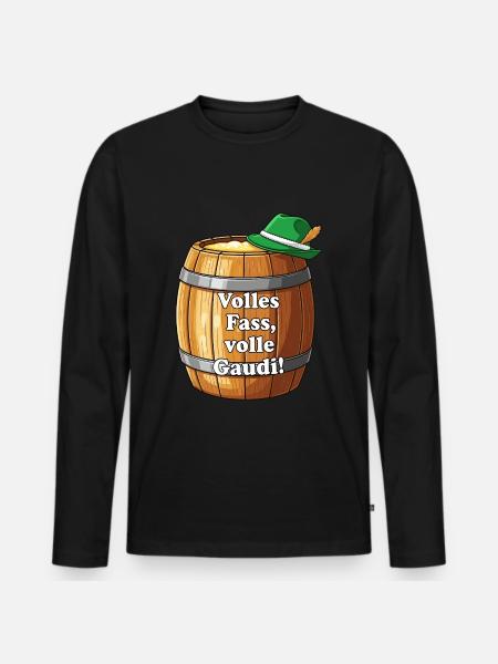 Full barrel, full fun! - Men's Premium Organic Long Sleeve Shirt - black