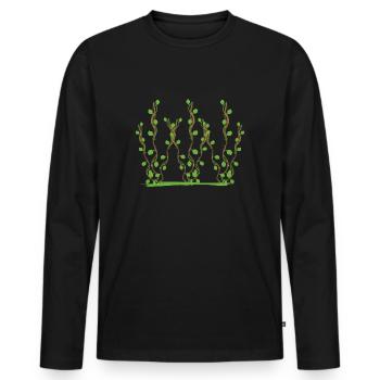 Plants Symbol Bush Garden - Men's Premium Organic Long Sleeve Shirt - black - Front - Nico (187cm)