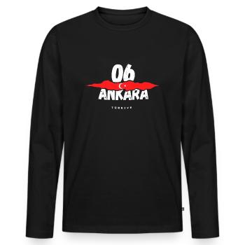 06 Ankara Türkiye Türkei - Männer Premium Bio Langarmshirt - Schwarz - Vorne - Nico (187cm)