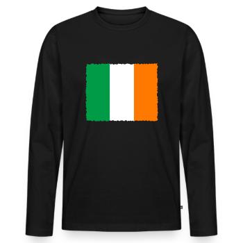 Drapeau de l’Irlande Vintage drapeau irlandais Dublin - T-shirt manches longues Premium bio Homme - noir - Devant - Nico (187cm)