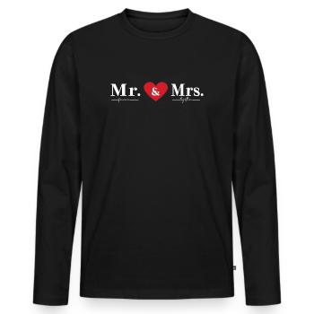 MR & MRS Forever Together - Männer Premium Bio Langarmshirt - Schwarz - Vorne - Nico (187cm)