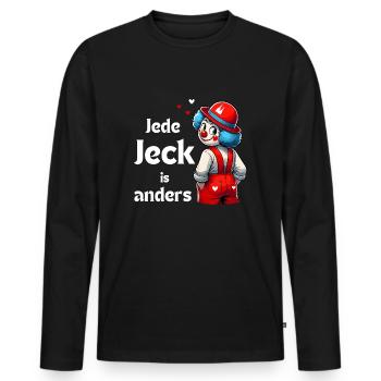 Carnaval Cologne Alaaf Clown Kölsch Rut Wiess Drôle - T-shirt manches longues Premium bio Homme - noir - Devant - Nico (187cm)