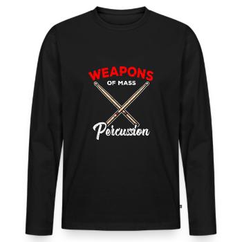 Batterie Percussion Percussion - T-shirt manches longues Premium bio Homme - noir - Devant - Nico (187cm)