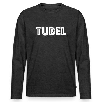 Tubel | Depp, Idiot, Schweiz, Schweizerdeutsch - Männer Premium Bio Langarmshirt - Anthrazit meliert - Vorne - Nico (187cm)