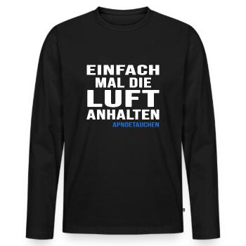 apnoetaucher apnoe tauchen oxygen - Männer Premium Bio Langarmshirt - Schwarz - Vorne - Nico (187cm)