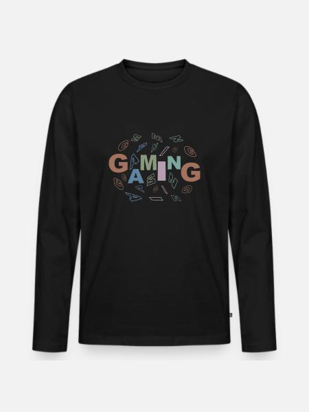 gaming-scene-colorful - Männer Premium Bio Langarmshirt - Schwarz