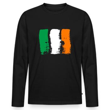Drapeau de l’Irlande Vintage drapeau irlandais Dublin - T-shirt manches longues Premium bio Homme - noir - Devant - Nico (187cm)