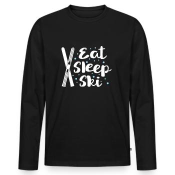 Mangez le sommeil - Pistes de ski refuge remontées mécaniques - T-shirt manches longues Premium bio Homme - noir - Devant - Nico (187cm)