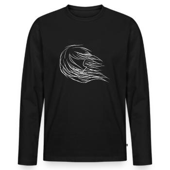 Wind Manga - Männer Premium Bio Langarmshirt - Schwarz - Vorne - Nico (187cm)