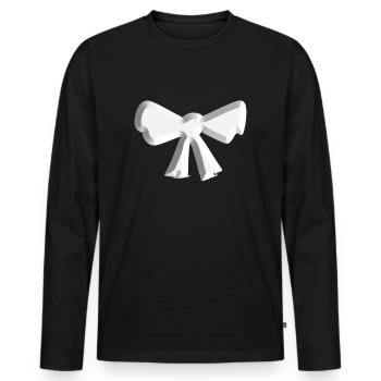 schleife symbol fliege silber - Männer Premium Bio Langarmshirt - Schwarz - Vorne - Nico (187cm)
