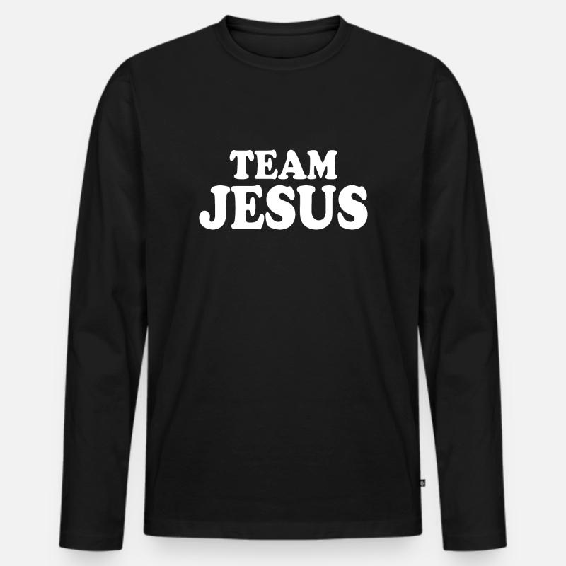 Team jesus - Männer Premium Bio Langarmshirt - Schwarz