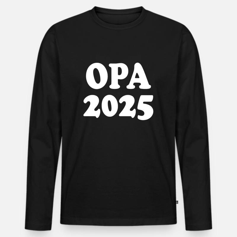 Opa 2025 - Männer Premium Bio Langarmshirt - Schwarz