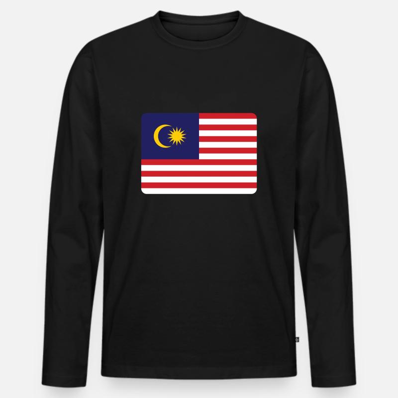 MALAYSIA FLAGGE - Männer Premium Bio Langarmshirt - Schwarz