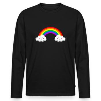 Rainbow | LGBT Rainbow - Men's Premium Organic Long Sleeve Shirt - black - Front - Nico (187cm)
