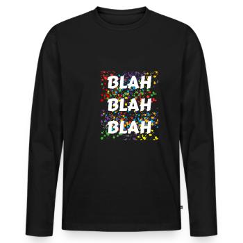 BLAh BLAh BLAh - Men's Premium Organic Long Sleeve Shirt - black - Front - Nico (187cm)