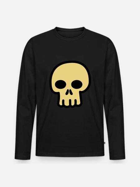 Skull Drawing Sweet - Men's Premium Organic Long Sleeve Shirt - black