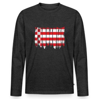 Bremen Flagge Bremer Fahne - Männer Premium Bio Langarmshirt - Anthrazit meliert - Vorne - Nico (187cm)