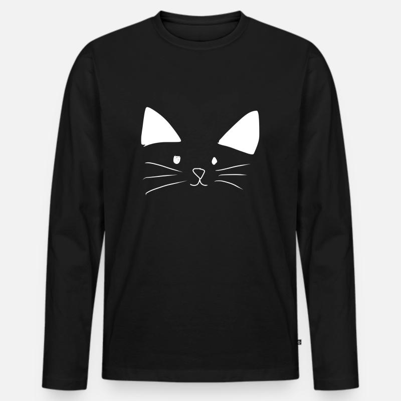 Katze Tier Haustier - Männer Premium Bio Langarmshirt - Schwarz