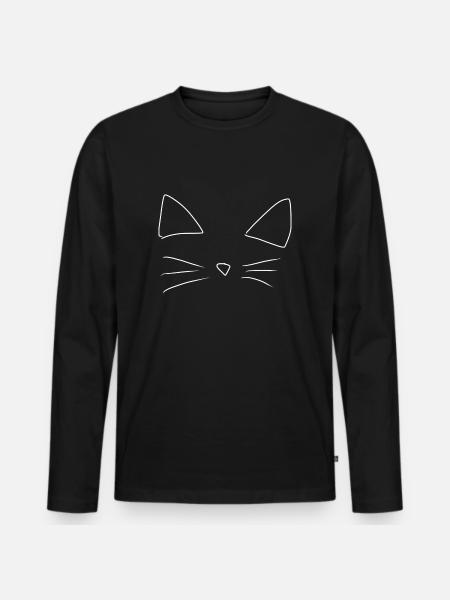 Animal, Cat, Pet - Men's Premium Organic Long Sleeve Shirt - black