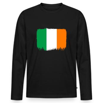 Drapeau de l’Irlande Vintage drapeau irlandais Dublin - T-shirt manches longues Premium bio Homme - noir - Devant - Nico (187cm)