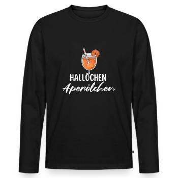 Hallöchen Aperölchen Geburtstag Party Karneval JGA - Men's Premium Organic Long Sleeve Shirt - black - Front - Nico (187cm)