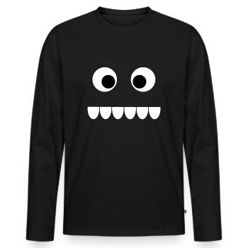Monstre! Enfants, bébé, images drôles, anniversaire - T-shirt manches longues Premium bio Homme - noir - Devant - Nico (187cm)