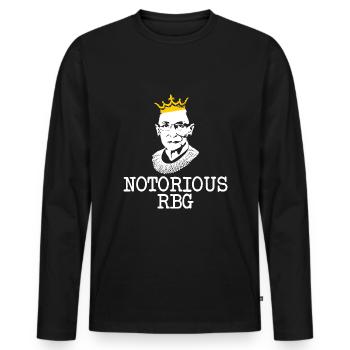 Notorious RBG Feministisches Geschenk - Männer Premium Bio Langarmshirt - Schwarz - Vorne - Nico (187cm)