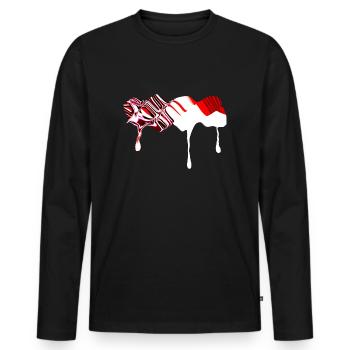 icône de courbes - T-shirt manches longues Premium bio Homme - noir - Devant - Nico (187cm)