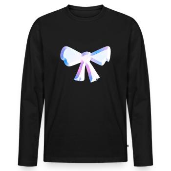 loop symbol fly glitter pink - Men's Premium Organic Long Sleeve Shirt - black - Front - Nico (187cm)