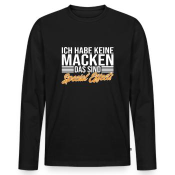 Ich Habe Keine Macken Das Sind Special Effects - Männer Premium Bio Langarmshirt - Schwarz - Vorne - Nico (187cm)