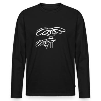 flower symbol plant flowers symbol - Men's Premium Organic Long Sleeve Shirt - black - Front - Nico (187cm)