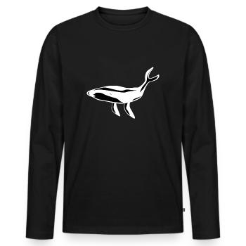 Whale Animal Marine Animal Ecosystem Symbol - Men's Premium Organic Long Sleeve Shirt - black - Front - Nico (187cm)