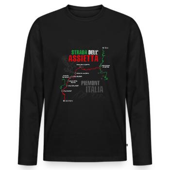 Assietta ridge road | Strada dell'Assietta - Men's Premium Organic Long Sleeve Shirt - black - Front - Nico (187cm)