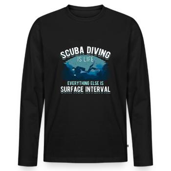 Dicton de la plongée sous-marine pour les plongeurs passionnés - T-shirt manches longues Premium bio Homme - noir - Devant - Nico (187cm)