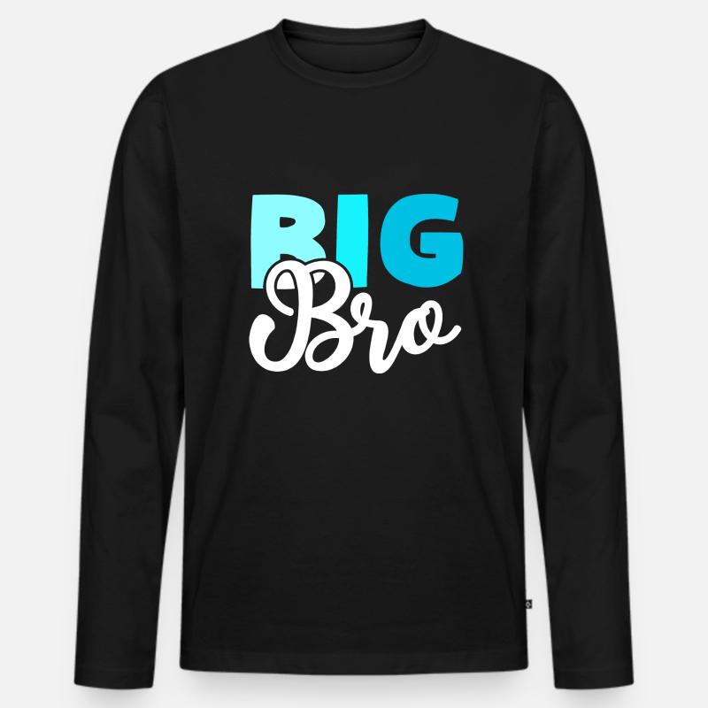 BIG BRO Bruder - Männer Premium Bio Langarmshirt - Schwarz