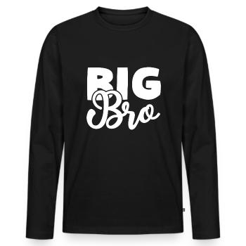 Big Bro - Men's Premium Organic Long Sleeve Shirt - black - Front - Nico (187cm)