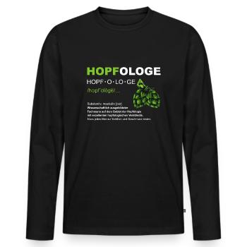 Hopfologe Bier Saufen JGA Hopfen Männertag - Männer Premium Bio Langarmshirt - Schwarz - Vorne - Nico (187cm)