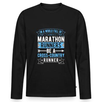 Cross Country Runner Design - XC Coach - Running - Men's Premium Organic Long Sleeve Shirt - black - Front - Nico (187cm)