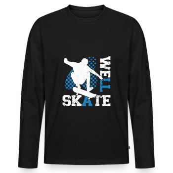 Art de skateboard pour garçons filles hommes cadeaux de skateboard - T-shirt manches longues Premium bio Homme - noir - Devant - Nico (187cm)