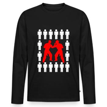 Krav Maga - T-shirt manches longues Premium bio Homme - noir - Devant - Nico (187cm)