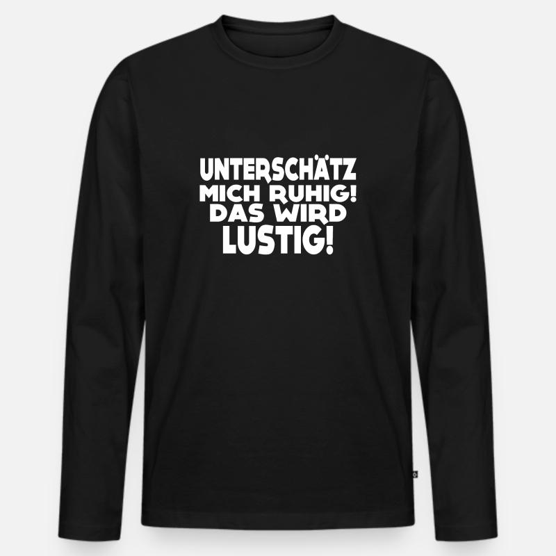 Das wird lustig! - Männer Premium Bio Langarmshirt - Schwarz