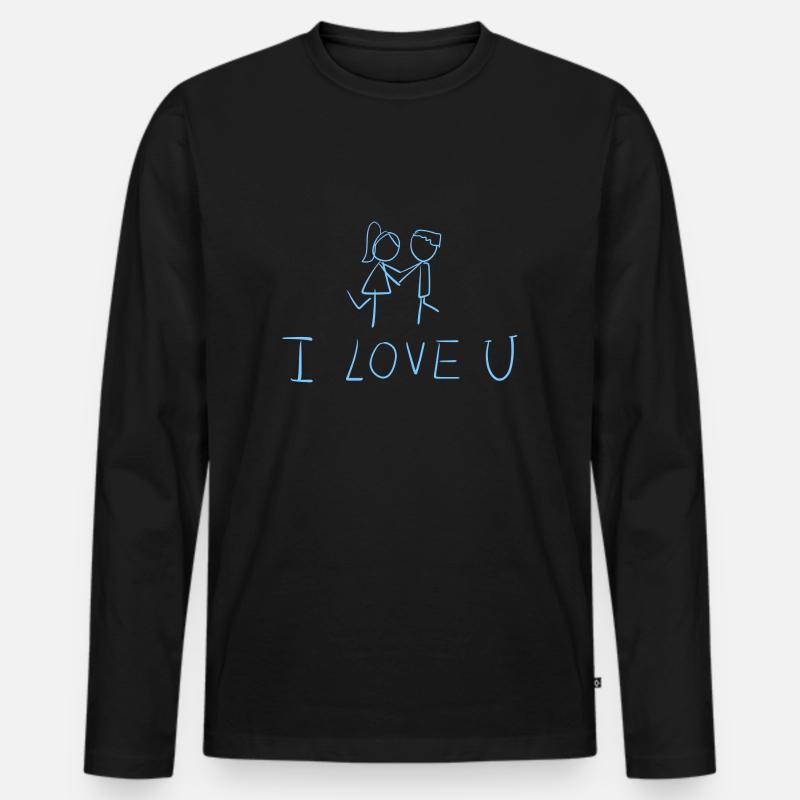ich liebe dich pärchen - Männer Premium Bio Langarmshirt - Schwarz