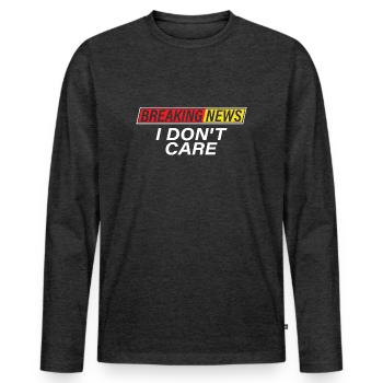 T-shirt Breaking Indifference - T-shirt manches longues Premium bio Homme - anthracite chiné - Devant - Nico (187cm)