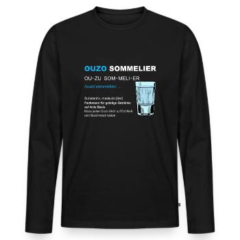 Ouzo Sommelier Saufen JGA Männertag Party - Männer Premium Bio Langarmshirt - Schwarz - Vorne - Nico (187cm)
