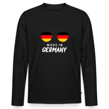 Drapeau de l’Allemagne Drapeau allemand Utilisé Look Homeland - T-shirt manches longues Premium bio Homme - noir - Devant - Nico (187cm)