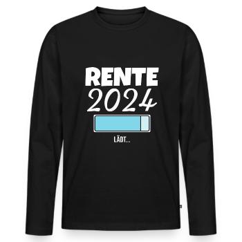 Rentner 2024 Ruhestand 2024 Der Countdown läuft - Männer Premium Bio Langarmshirt - Schwarz - Vorne - Nico (187cm)