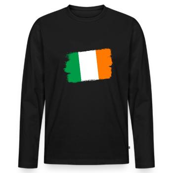 Drapeau de l'Irlande Drapeau irlandais vintage Dublin - T-shirt manches longues Premium bio Homme - noir - Devant - Nico (187cm)