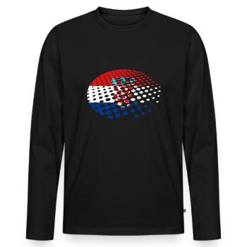 Kroatien Flagge Adria Zagreb Kroatische Fahne - Männer Premium Bio Langarmshirt - Schwarz - Vorne - Nico (187cm)