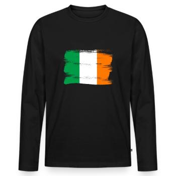 Drapeau de l’Irlande Vintage drapeau irlandais Dublin - T-shirt manches longues Premium bio Homme - noir - Devant - Nico (187cm)